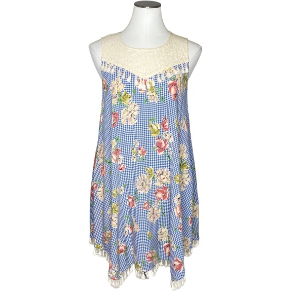 Uncle Frank Floral Houndstooth Swing Dress - Picture 3 of 10